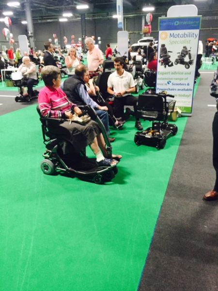 Motability customers on Rascal Scooters at The Big Event in Manchester